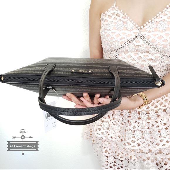 NWT Kate Spade striped HANI Haven Lane Black Gray - Picture 5 of 7